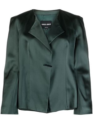 Giorgio Armani Pre-Owned 1990s silk single-breasted jacket - Green