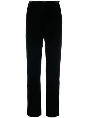 Giorgio Armani Pre-Owned 1990s velvet straight-legged trousers - Black