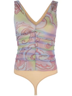 Giorgio Armani Pre-Owned 2000s abstract-print ruched body - Purple
