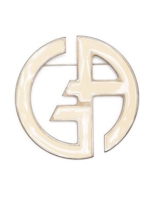 Giorgio Armani Pre-Owned 2000s logo brooch - Silver