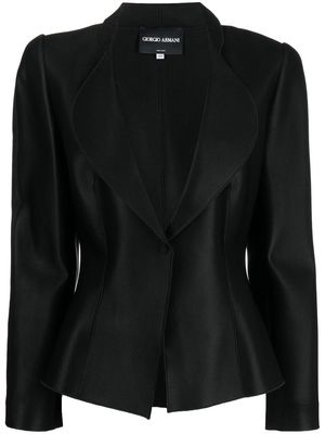 Giorgio Armani Pre-Owned 2000s padded shoulders curved lapels jacket - Black
