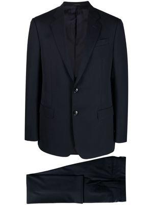 Giorgio Armani pressed-crease virgin wool tailored trousers - Blue