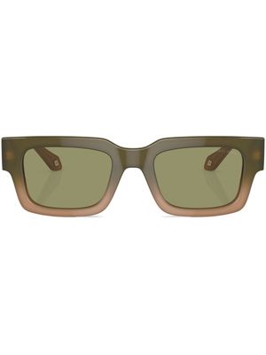 Giorgio Armani rectangle-frame tinted-lenses sunglasses - Green