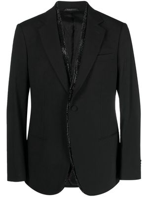 Giorgio Armani rhinestone-embellished single-breasted blazer - Black
