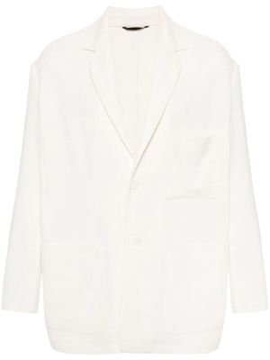 Giorgio Armani ribbed wool-blend blazer - White
