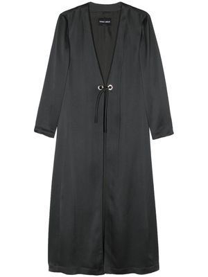 Giorgio Armani satin silk maxi coat - Grey