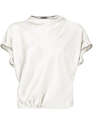 Giorgio Armani short-sleeve silk blouse - Silver