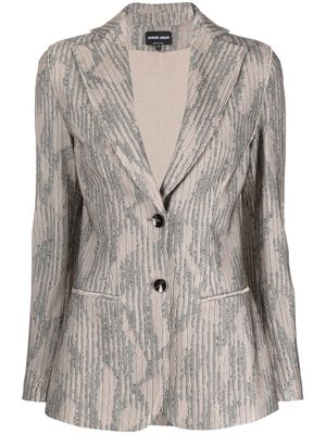 Giorgio Armani single-breasted jacquard blazer - Grey