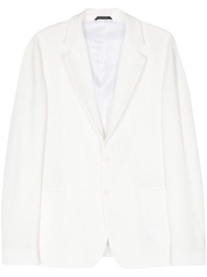 Giorgio Armani single-breasted piqué blazer - White