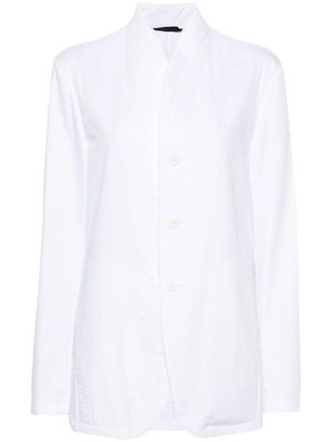 Giorgio Armani single-breasted seersucker jacket - White