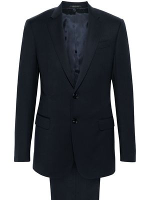 Giorgio Armani single-breasted virgin wool suit - Blue