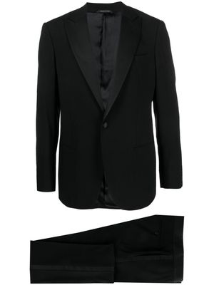 Giorgio Armani single-breasted wool suit - Black