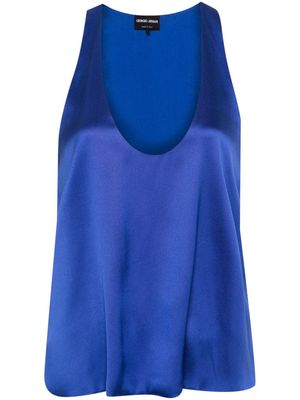 Giorgio Armani sleeveless silk top - Blue