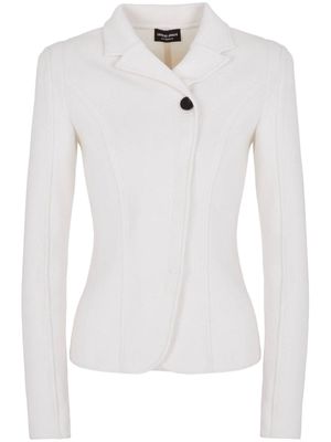 Giorgio Armani slim-cut cashmere-blend jacket - White