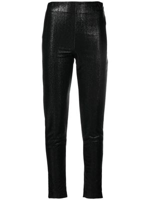 Giorgio Armani slim-cut metallic trousers - Black