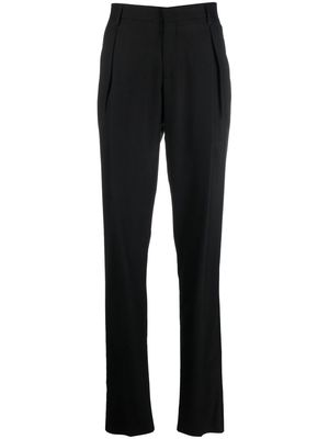 Giorgio Armani slim-cut virgin wool trousers - Black