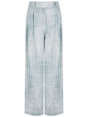 Giorgio Armani slub-effect linen trousers - Neutrals