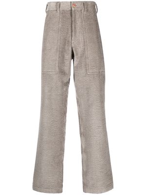 Giorgio Armani straight-leg corduroy trousers - Grey