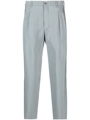 Giorgio Armani straight-leg silk-blend trousers - Green
