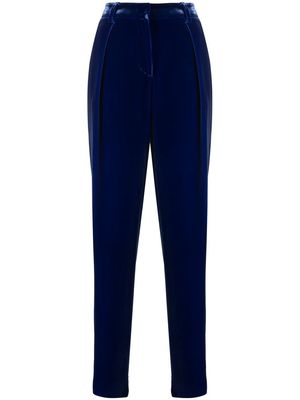 Giorgio Armani straight-leg velvet trousers - Blue