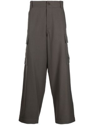 Giorgio Armani straight-leg wool trousers - Grey