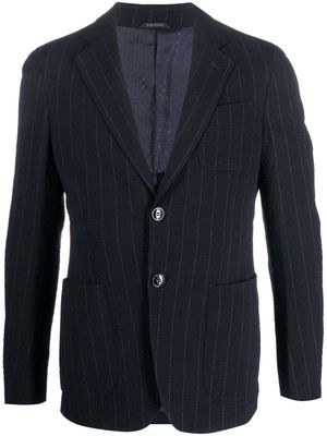 Giorgio Armani stripe-pattern single-breasted blazer - Blue