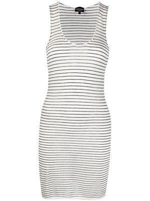 Giorgio Armani striped knit mini dress - White