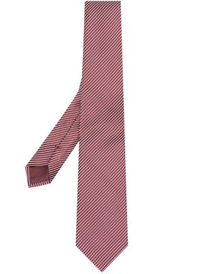 Giorgio Armani striped silk blend tie - Red