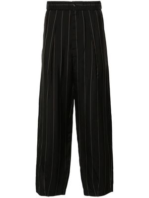 Giorgio Armani striped tapered-leg trousers - Black