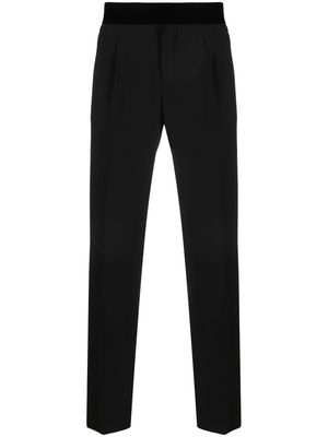 Giorgio Armani tapered side-stripe trousers - Black