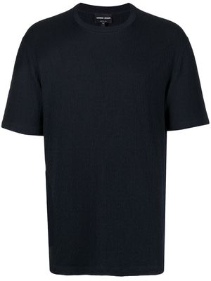Giorgio Armani textured-finish short-sleeved T-shirt - Black