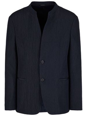 Giorgio Armani textured-finish single-breasted blazer - Black