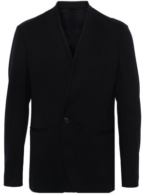 Giorgio Armani textured single-breasted blazer - Blue