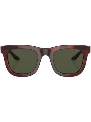 Giorgio Armani tortoiseshell-effect round-frame sunglasses - Red