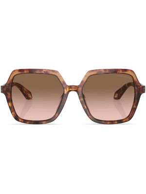 Giorgio Armani tortoiseshell-effect square-frame sunglasses - Brown