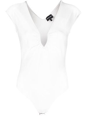Giorgio Armani V-neck ruched bodysuit - White