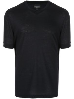 Giorgio Armani v-neck T-shirt - Black