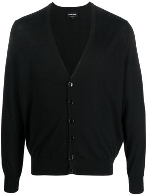 Giorgio Armani V-neck wool cardigan - Black