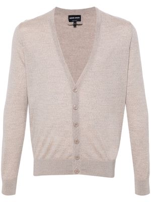 Giorgio Armani V-neck wool cardigan - Neutrals