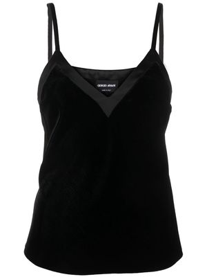 Giorgio Armani velvet V-neck camisole top - Black
