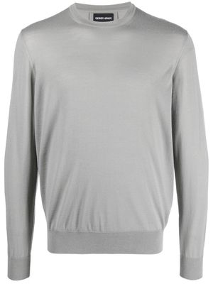 Giorgio Armani virgin-wool crew-neck jumper - Grey