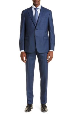 Giorgio Armani Virgin Wool Suit in Solid Dark Blue