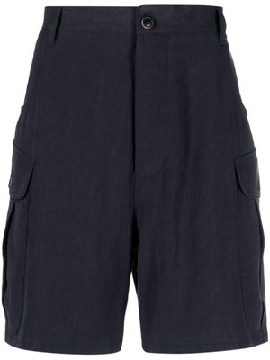 Giorgio Armani wide-leg linen cargo shorts - Blue