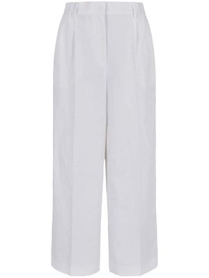 Giorgio Armani wide-leg linen trousers - White