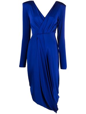 Giorgio Armani wrap-design midi-dress - Blue