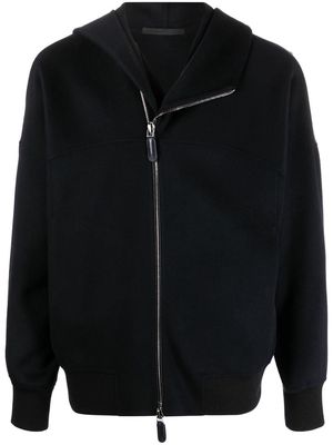 Giorgio Armani zipped-up hooded jacket - Blue