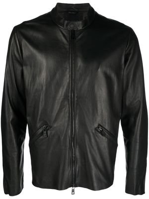 Giorgio Brato band-collar leather jacket - Black