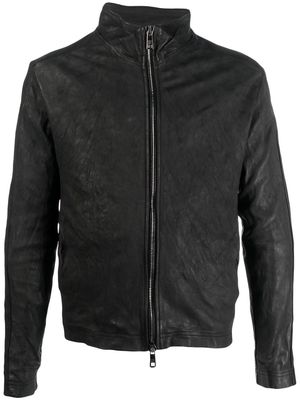 Giorgio Brato Brush calf leather jacket - Black