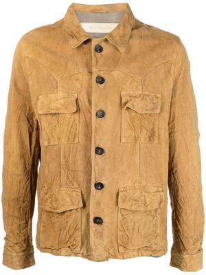 Giorgio Brato buttoned-up leather shirt jacket - Yellow