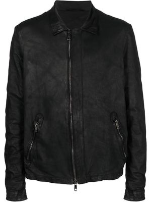 Giorgio Brato crease-effect leather jacket - Black